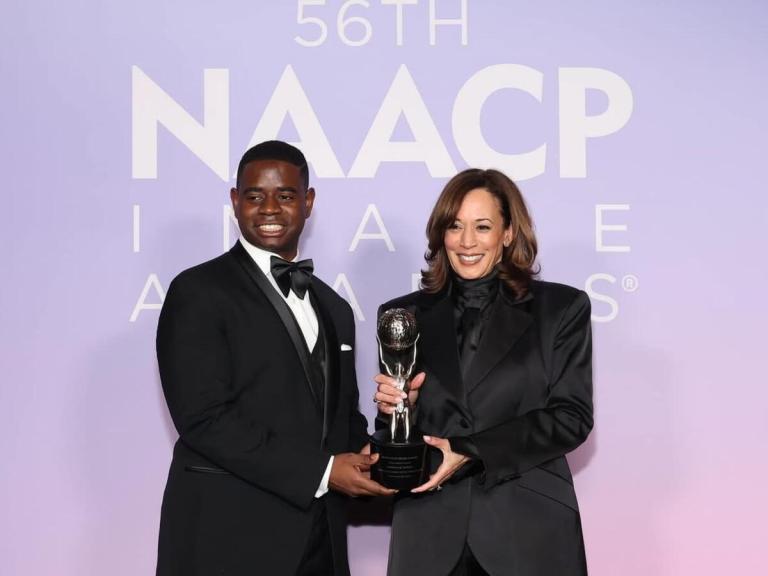 NCCU Devin Freemand and Kamala Harris