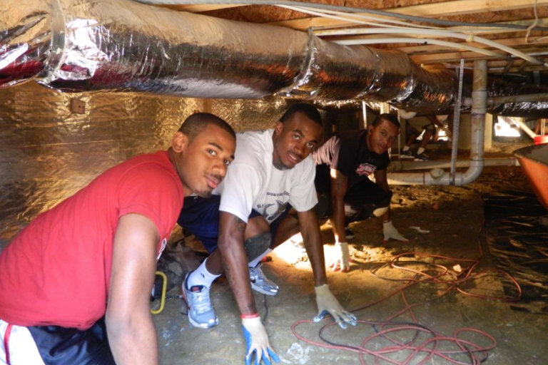 Saint Augustine’s College Falcon Mens Basketball Team constructively help the Community